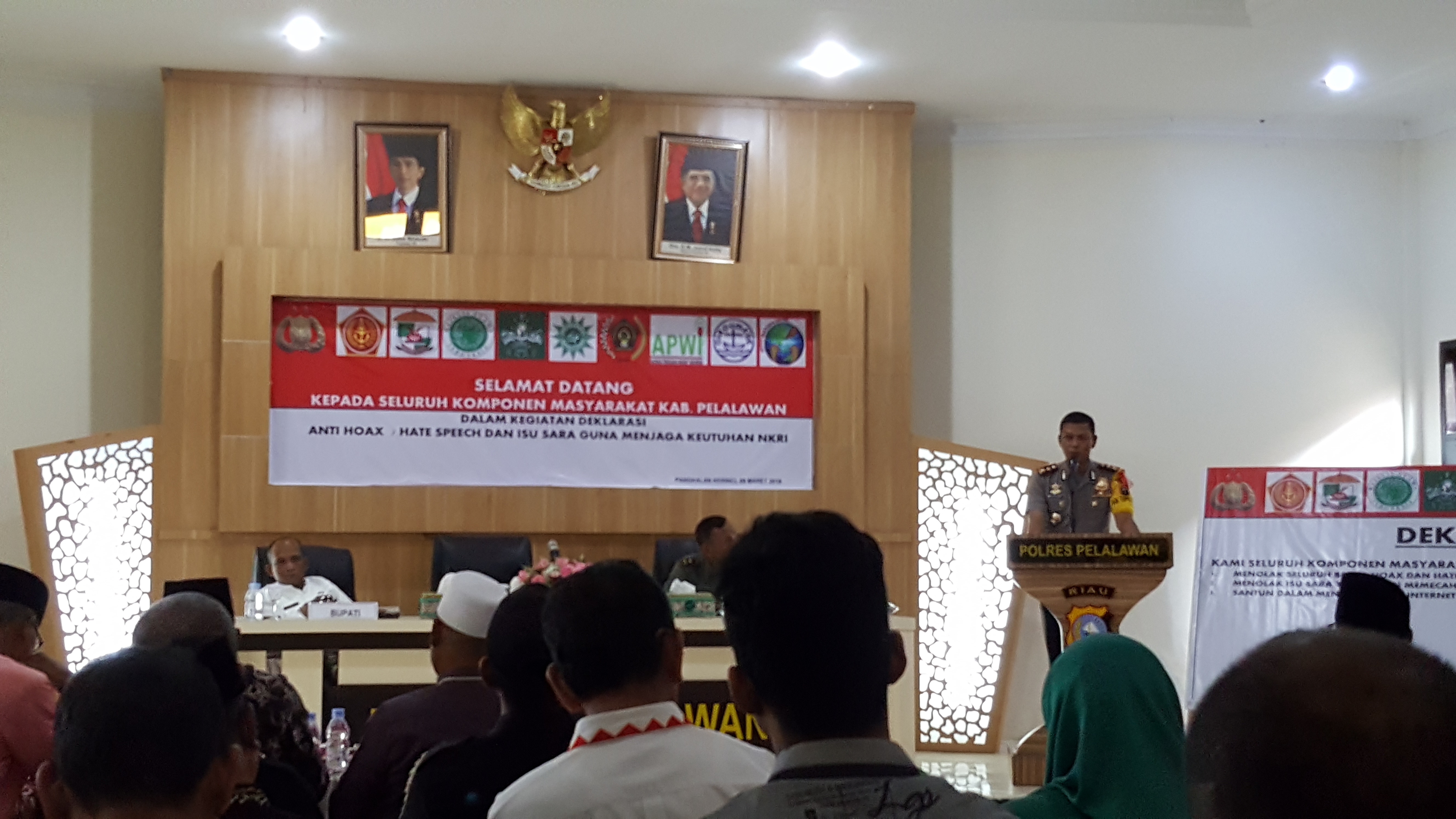 Buka Deklarasi Anti Hoax, Kapolres Pelalawan ajak Masyarakat saring berita di Media Sosial
