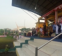 Meski diguyur hujan, Upacara peringatan HUT RI ke 73 di Kecamatan Kuala Kampar berlangsung Khidmat 