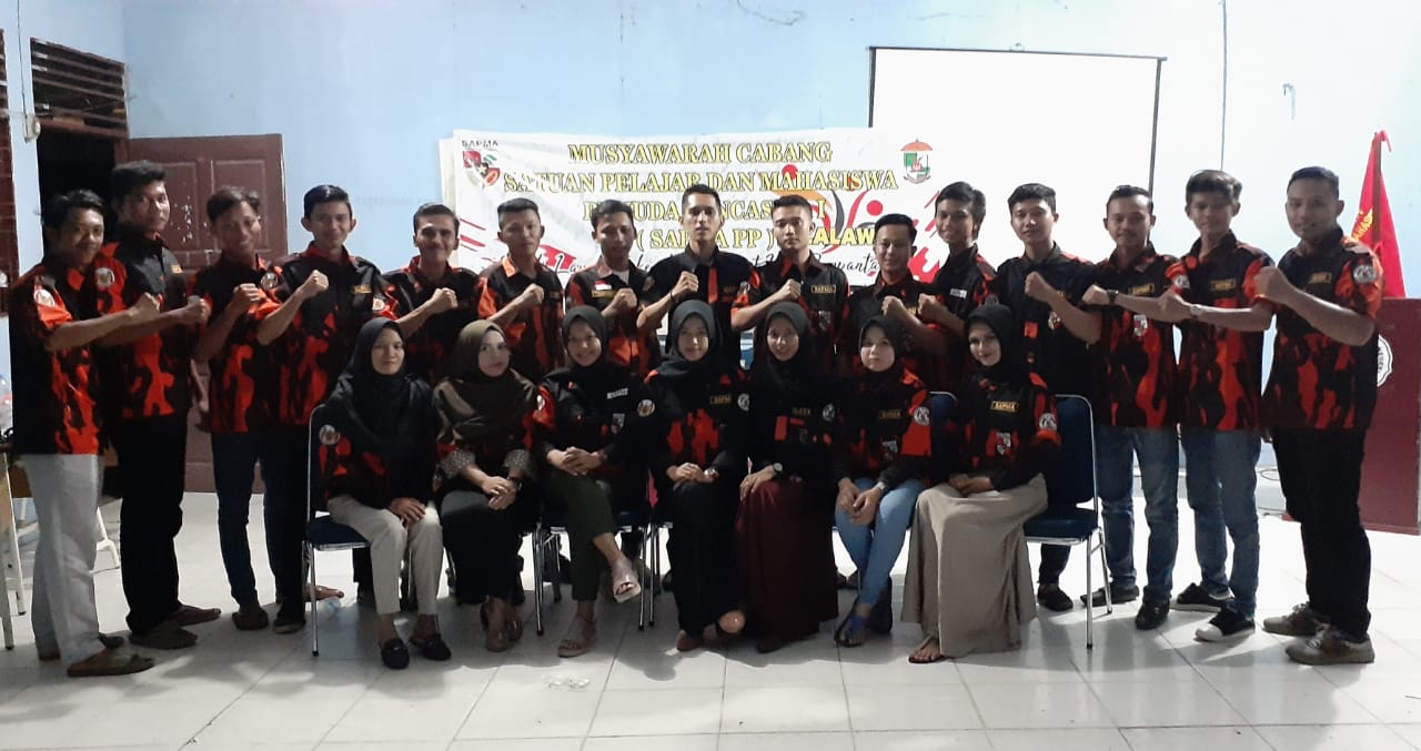 Gelar Muscab, Said Roben Maisak sah pimpin SAPMA PP kabupaten Pelalawan Foto Bersama ketika usai menggelar Musyawarah Cabang SAPMA PP Kabupaten Pelalawan
