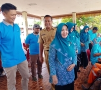 Hj.Mainar Harris Hadiri Donor Darah EMP Bentu,100 Kantong Darah Terkumpul