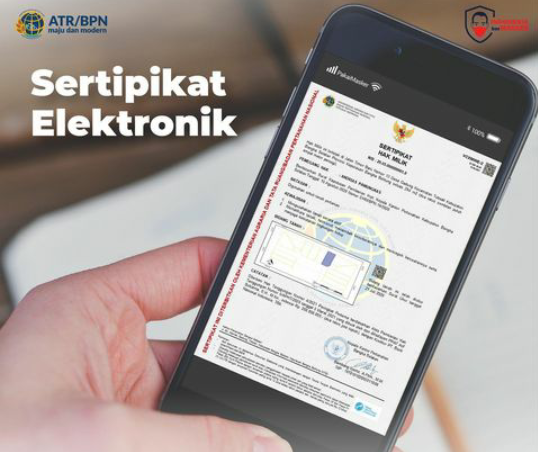 Ilustrasi sertifikat tanah elektonik. / Instagram @kementerian.atrbpn