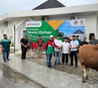 Karyawan BRK Syariah Potong Lima Ekor Sapi dan Dua Ekor Kambing Kurban