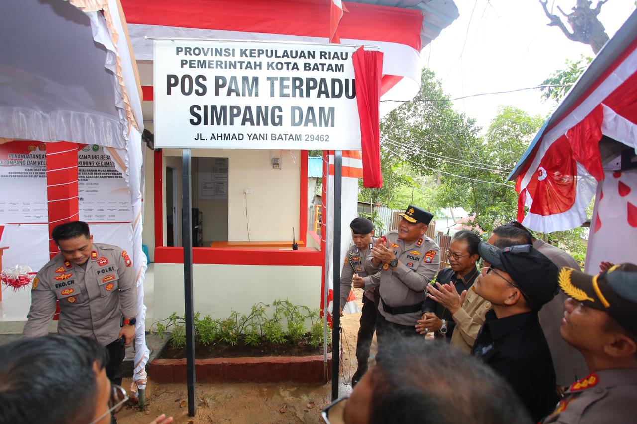 Polda Kepri Resmikan Pospam Terpadu Kampung Bebas Narkoba di Simpang Dam Batam