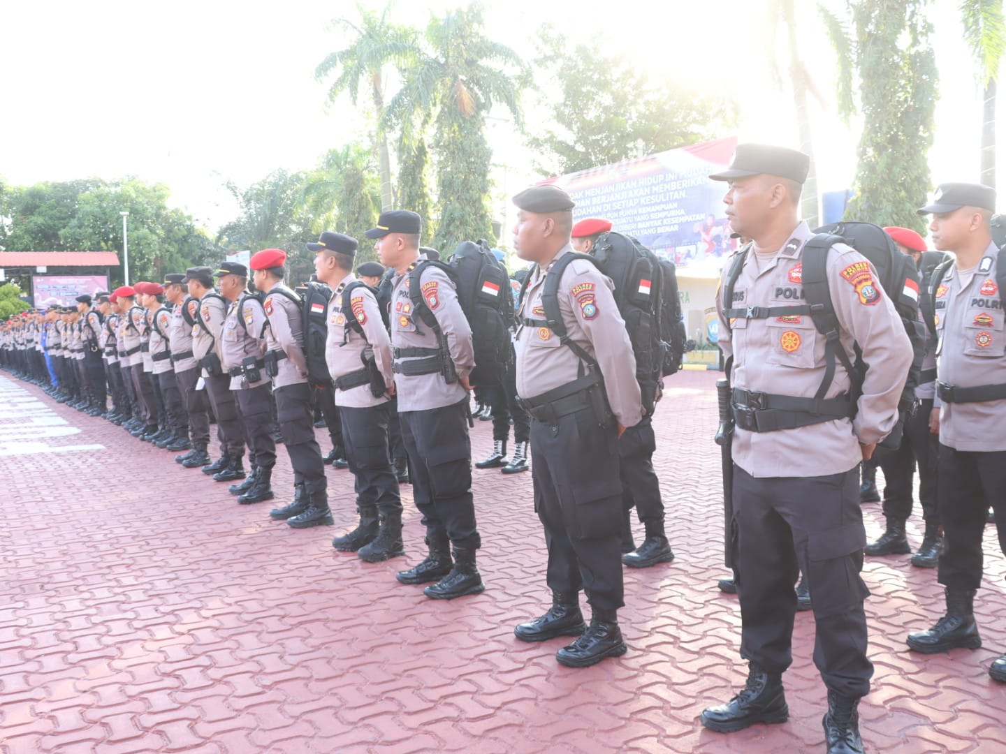 Kapolres Karimun AKBP Fadli Agus, S.I.K, M.H pimpin langsung apel kesiapan pengamanan TPS.