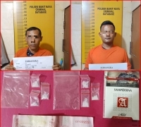 Simpan Sabu Dalam Kotak Rokok, Dua Pengedar Sabu Ditangkap Polsek Polsek Bukit Raya